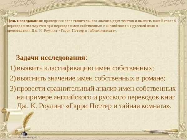 АНАЛИЗ ИМЕН СОБСТВЕННЫХ В ПРОИЗВЕДЕНИЯХ ДЖ. К. РОУЛИНГ